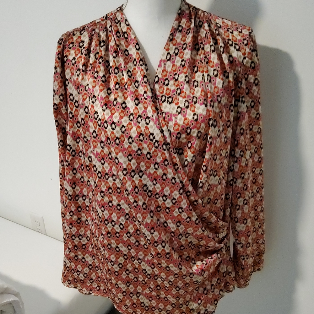 Anne Klein Multicolor Wrap Blouse - image 1